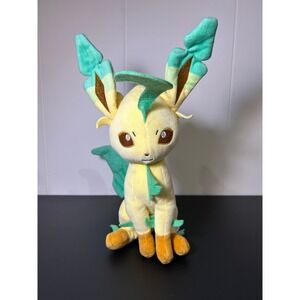 Pokemon Leafeon Plush Stuffed Animal Toy Yellow Green Tan